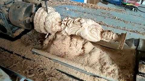 iGolden CNC router with fourth axis on the table