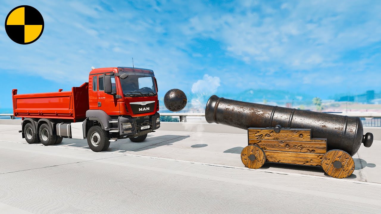 Cars vs Cannonball 😱 BeamNG.Drive YouTube
