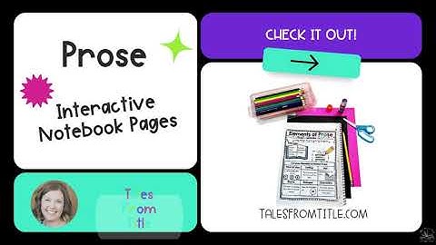 Elements of Prose Interactive Notebook Pages