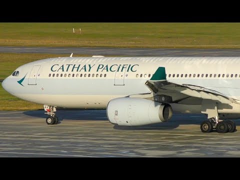 Cathay Pacific A330 departs during some WINTER LIGHT at Melbourne Airport