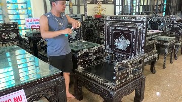 clip ngày 26/7/2023 : chào bán bộ trường kỷ đại 12 món cẩn ốc xà cừ .