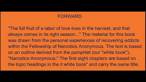 Narcotics Anonymous Original Basic Text - Grey Book - Forward