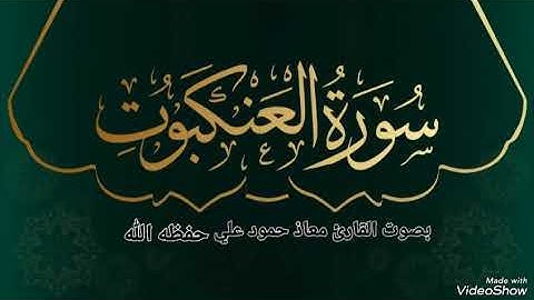 سورة العنكبوت تلاوة خاشعة بصوت القارئ معاذ حمود علي حـفـظـه الله