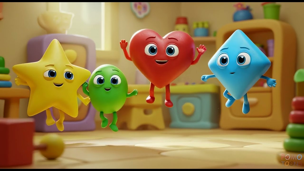 Shapes Song for Kids! Learn Star, Heart, Oval and Diamond