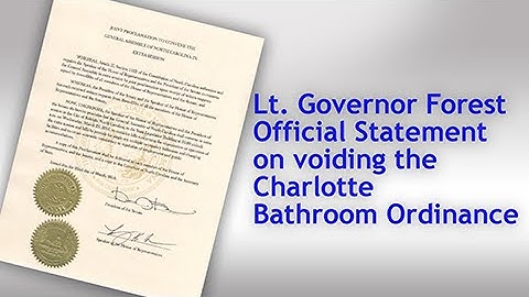 Official Statement on voiding the Charlotte Bathroom Ordinance