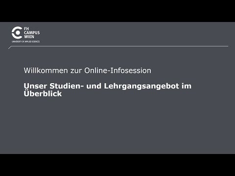 Infosession Studien- und Lehrgangsangebot im Überblick | FH Campus Wien