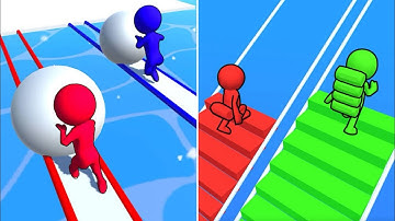 Snow Race Vs Bridge Race🌟💥🌟Walkthrough Android IOS Max Levels Gameplay HTR12