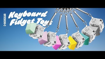 Boxgear 6 Pieces Keyboard Fidget Keychain Clicker Fidget Toy