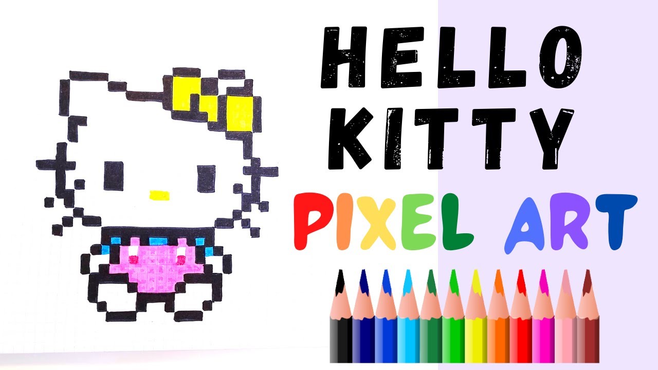 Hello Kitty Pixel Art - How to draw Hello Kitty? #hellokitty