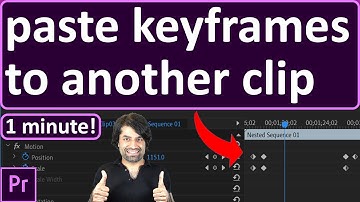 Copy and paste keyframes from one clip to another in Premiere