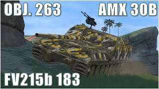 : Obj. 263, AMX 30b & FV215b 183  WoT Blitz