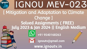 IGNOU MEV-023 Solved Assignment July 2023 & Jan 2024 [FREE] || IGNOU PGCCC || IGNOU TV || IGNOU ||