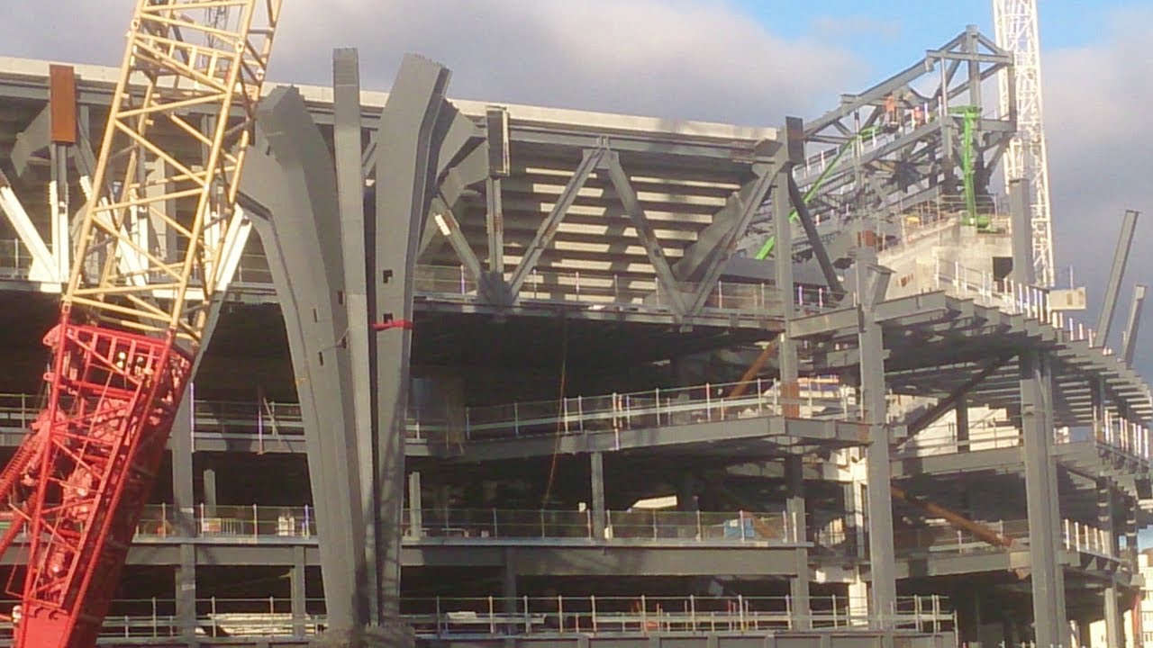 Tottenham's new stadium 12/11 South Stand takes shape with supporting 'trees' installed