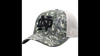 New Notre Dame Hats at CampusHats.com  || Notre Dame Fighting Irish White Jungle Camo Hat