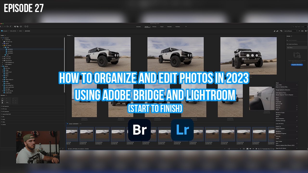 Bridge Photo Software How to ORGANIZE and EDIT PHOTOS Using ADOBE BRIDGE and LIGHTROOM - YouTube