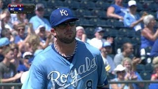 WSH@KC: Moustakas dives to grab grounder, turns two