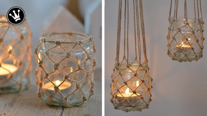 Tutorial - (HALTESCHNÜRE) HÄNGEND ♡︎ - DIY Candle Macrame WINDLICHT Holder MAKRAMEE BOHO YouTube / Hanging