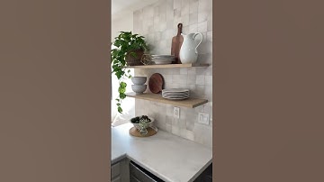 You either love or hate open shelving but this choice made our kitchen so much more FUNCTIONAL #diy