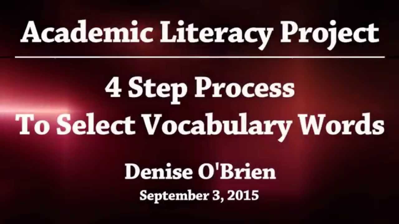 ALP 4-12 - 4 Step Process To Select Vocabulary Words