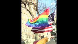 LGBTQIA+ activists re-raise Pride flag at Stonewall Monument