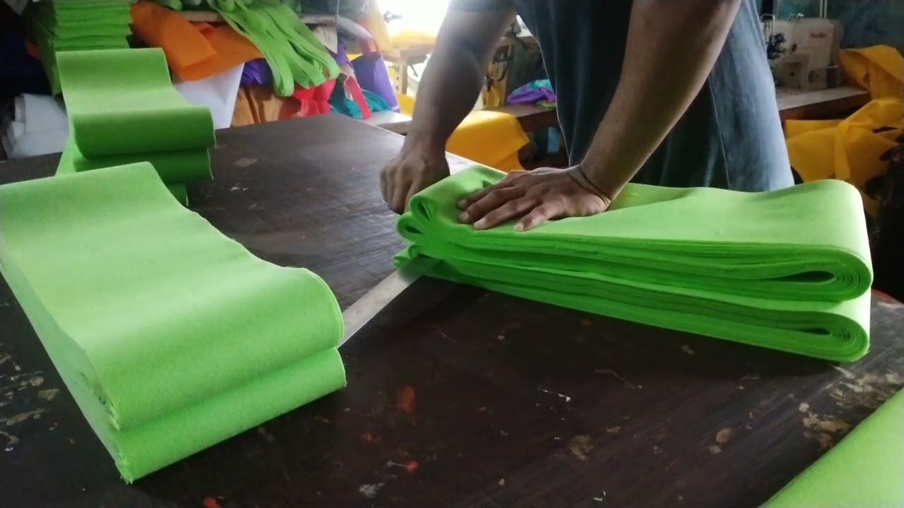 Non Woven Tissue Hand Cutting for Folding.  Tissue bag making Process.  +8801617778815