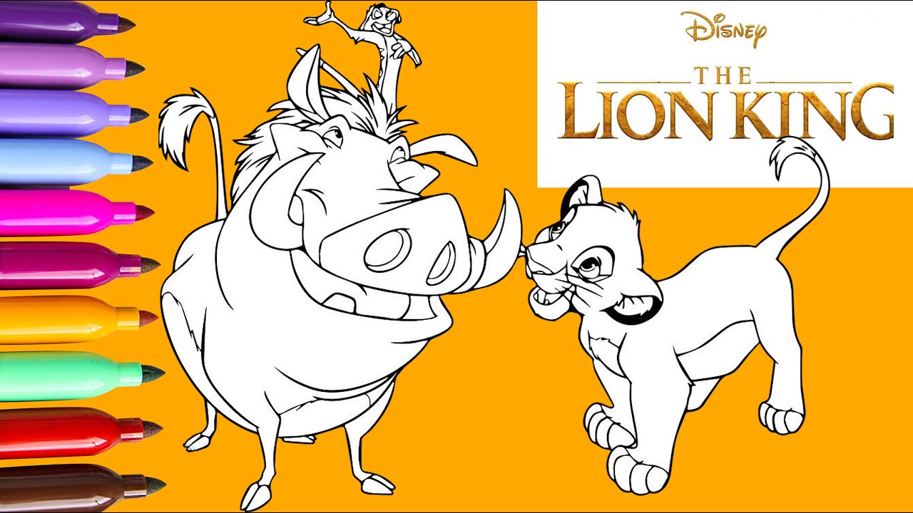 lion king timon and pumba coloring pages