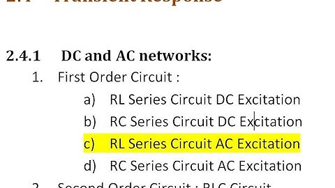 Transient Response of Series RL circuit with AC Excitation