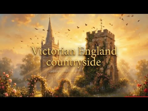 Old time England Countryside view. Calm ASMR video
