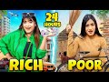 Living like rich vs normal girl for 24 hours challenge  samreen ali