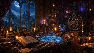Candlelit Wizard Tower Study | 1 Hour Fantasy Medieval Instrumental Music