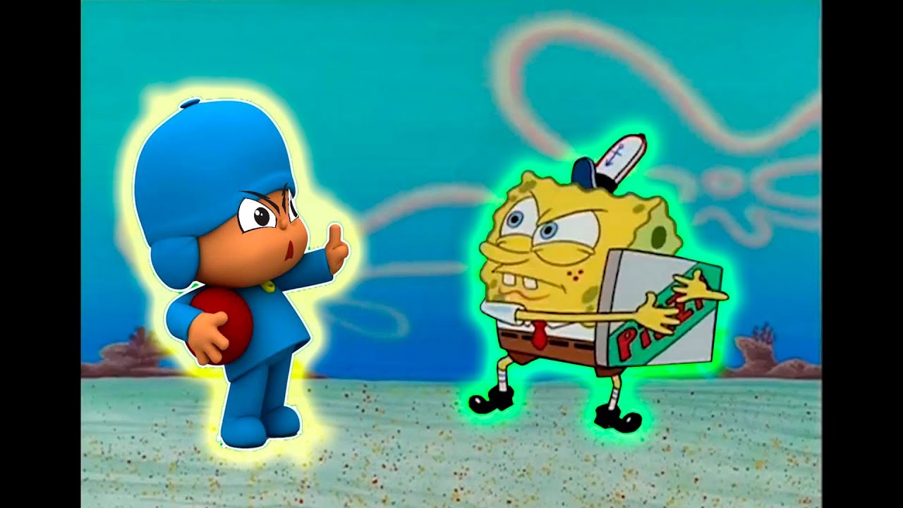 Spongebob trying to get a pizza from Pocoyo - YouTube