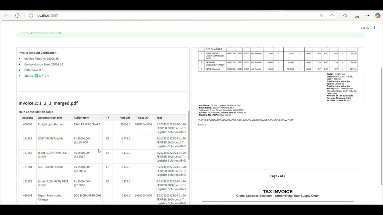 Docgeniee Freight Invoice Processing SAP