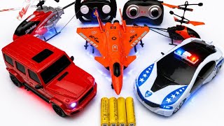 Radio Control Aircraft Jet | 3D Light Sound Police Car's Unboxng &amp; Testing Speedy Car RC helicopter