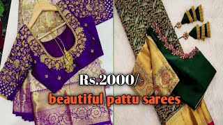 fashion pattu saree beautiful pattu collection  pocham palli sarees # kanjivaram Rs. 2000/-below screenshot 2