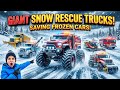 GIANT Snow Rescue Trucks Saving Frozen Cars in Blizzard! 🚛❄️