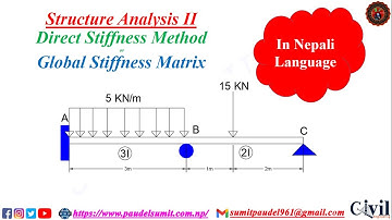 Direct Stiffness Method / Global Stiffness Matrix in Nepali Language with one solved example