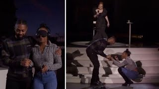 Adele helps a man propose to his girlfriend in a concert.