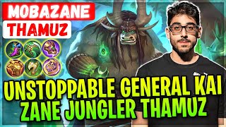 Unstoppable General Kai!! Zane Jungler Thamuz Build [ Thamuz Mobazane ] Mobile Legends Gameplay