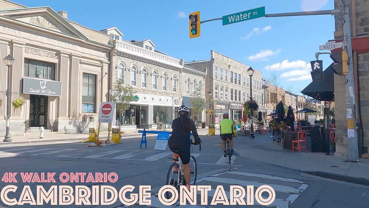 Downtown Cambridge Ontario: 4K Slow Walk Toronto & Ontario, Canada