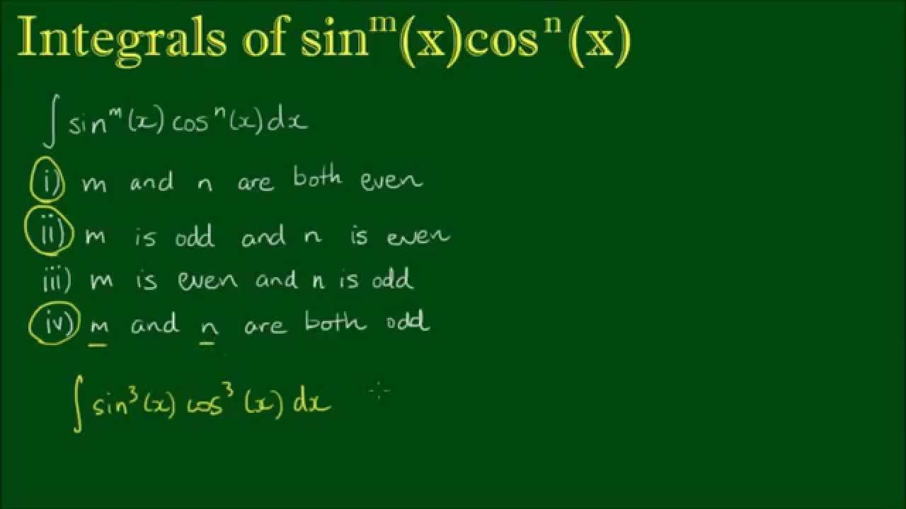 How To Integrate Sin 3 X Cos 3 X Dx Odd Powers Youtube