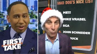 FIRST TAKE | Who’s the guy? - Stephen A. Smith roasts on Mad Dog's Top 5 Nice List: '#1. ME!!!'