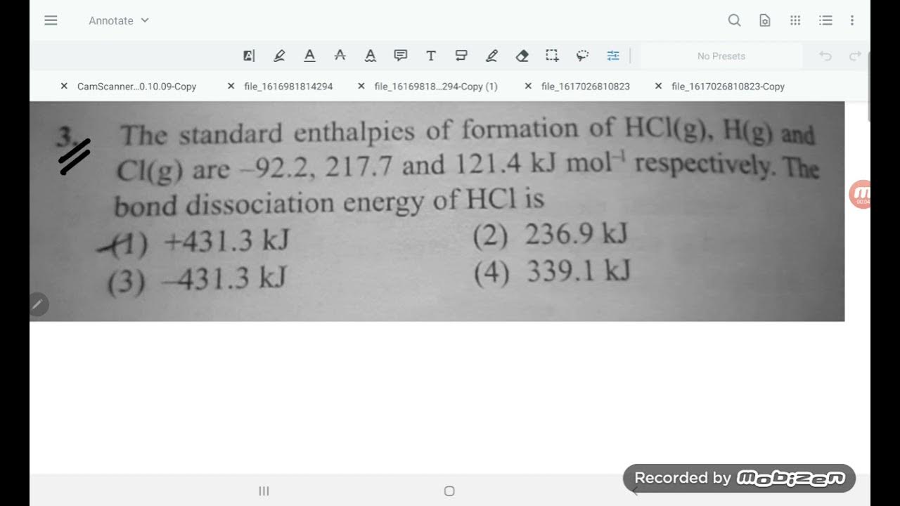 the standard enthalpy of formation of HCl, H and CL are 92.2 ,217.7