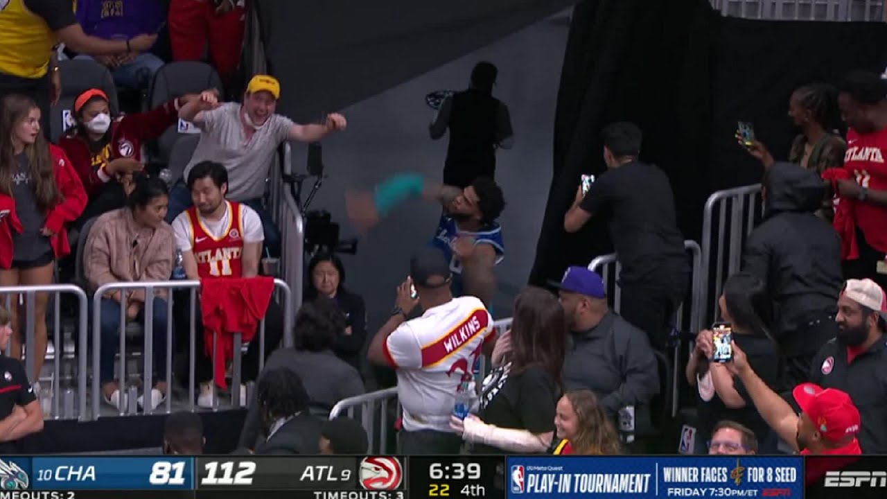 Miles Bridges Throws Object at WRONG Fan! Charlotte Hornets VS Atlanta Hawks Play In 2022 NBA Season