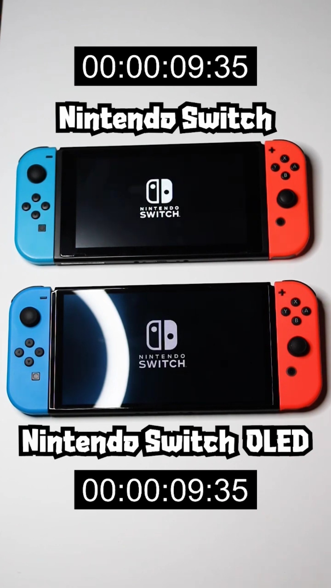 Switch OLED vs Switch - Boot up Speed Comparison! #short #nintendo