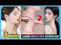 🔥3 MINS LOSE NECK FAT EXERCISE &amp; STRETCH | Slim neck, Lose double chin, Get a thinner neck