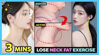 🔥3 MINS LOSE NECK FAT EXERCISE &amp; STRETCH | Slim neck, Lose double chin, Get a thinner neck