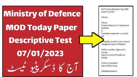today mod descriptive test || mod descriptive test