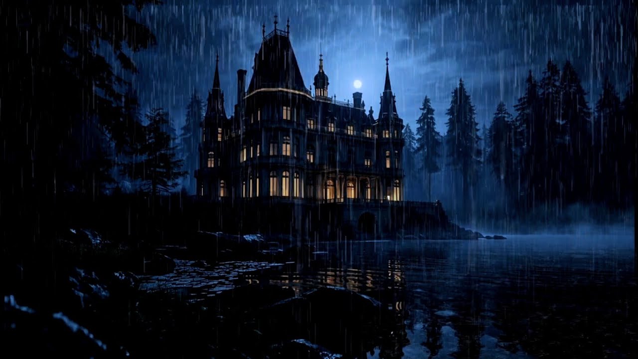 Midnight Rain in the Silent Castle | ASMR Rain, Dark Ambience & Moonlight 🌙🌧️