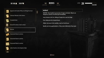 BOOKS: Warrant (Witcher 3 In-Game Lore Read Aloud)