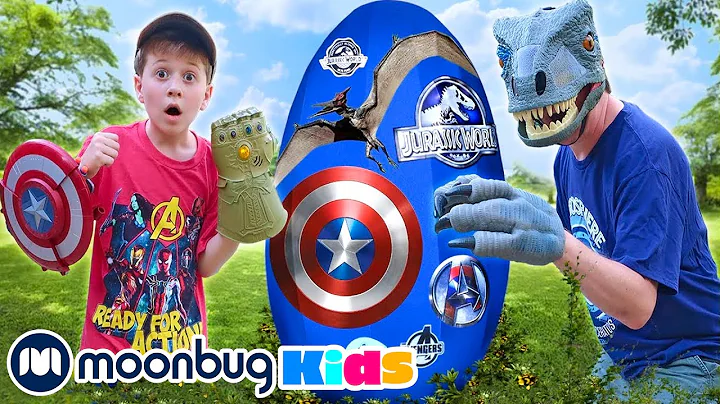 GIANT SURPRISE EGG: The Avengers vs Giant Dinosaurs! @TRexRanch | Jurassic TV
